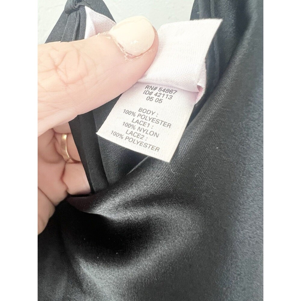Y2K VTG Victorias Secret Madison Black Lace Slip Dress Floral Applique M ‘05 - Picture 10 of 10